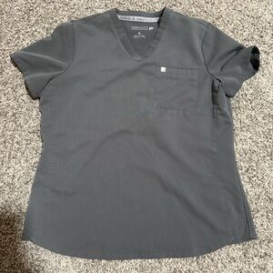 Fabletics Charcoal V-Neck Scrub Top